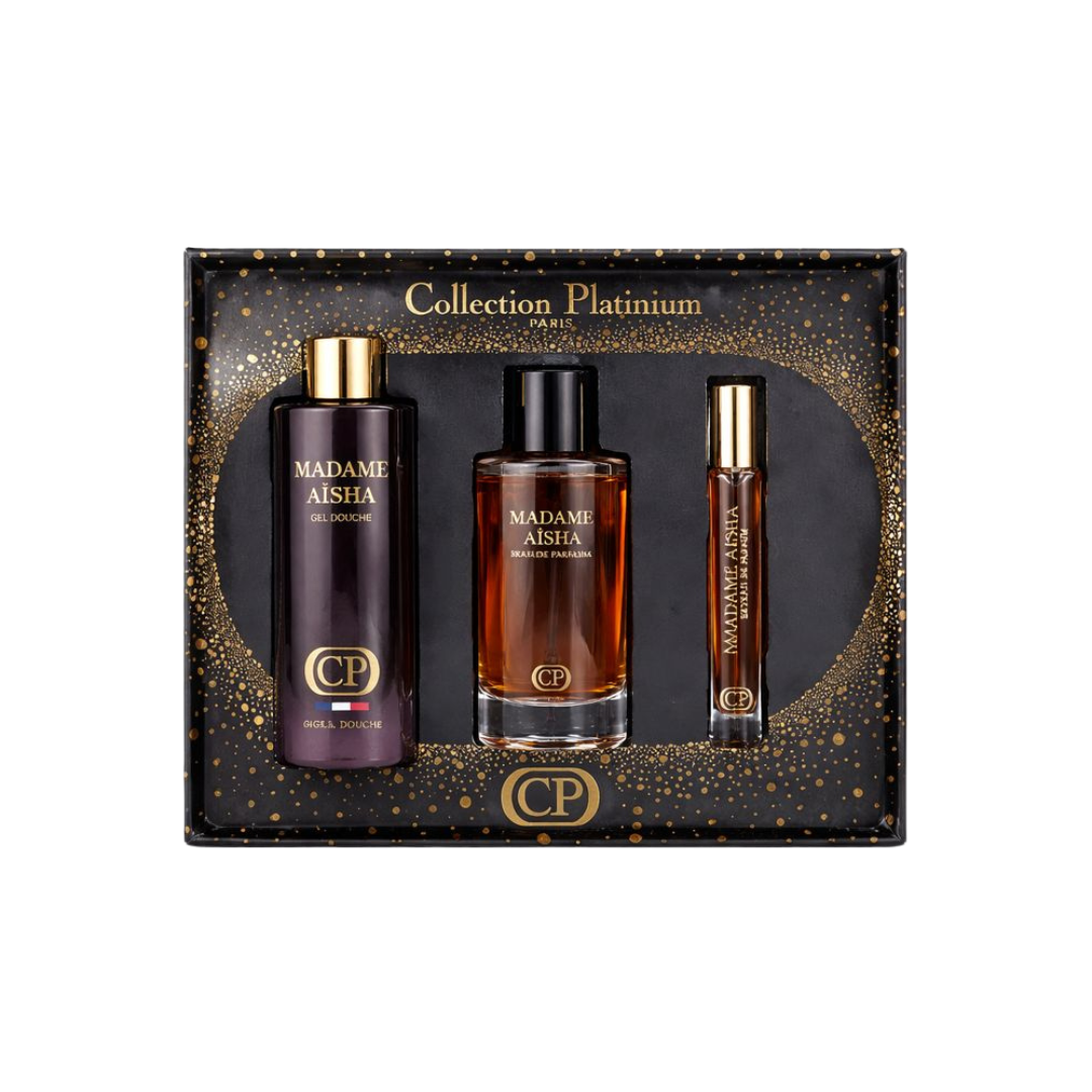 Coffret parfum Madame Aisha – Collection Platinum (Paris) MJ BAZAR