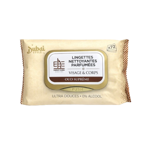 Lingettes nettoyantes parfumées Oud Suprême 72 pcs - Dubai Style Dubai Style