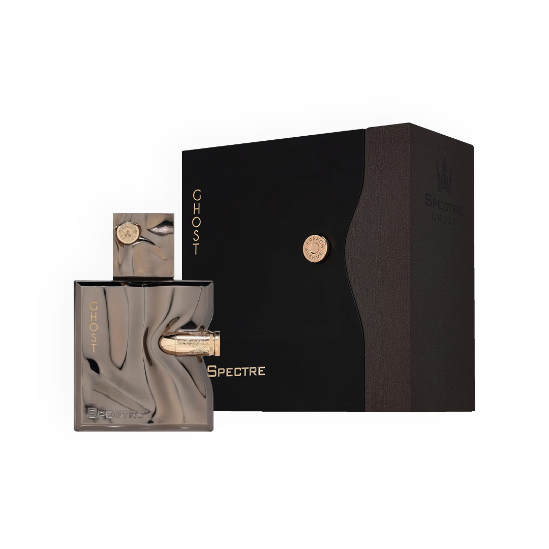 Spectre Ghost Eau de Parfum par French Avenue, 80ml. Inclut la boîte et le flacon au design moderne et sophistiqué, idéal pour les amateurs de parfums audacieux.