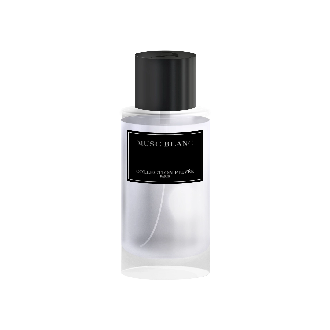 MJ Bazar Parfum Musc Blanc Edition Gazelle 50ml - Flacon élégant transparent avec étiquette noire.