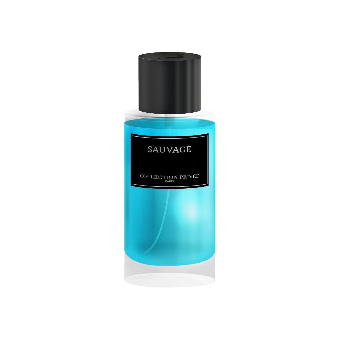 Bouteille élégante et turquoise du parfum Sauvage Edition Gazelle 50ml de Collection Privée.