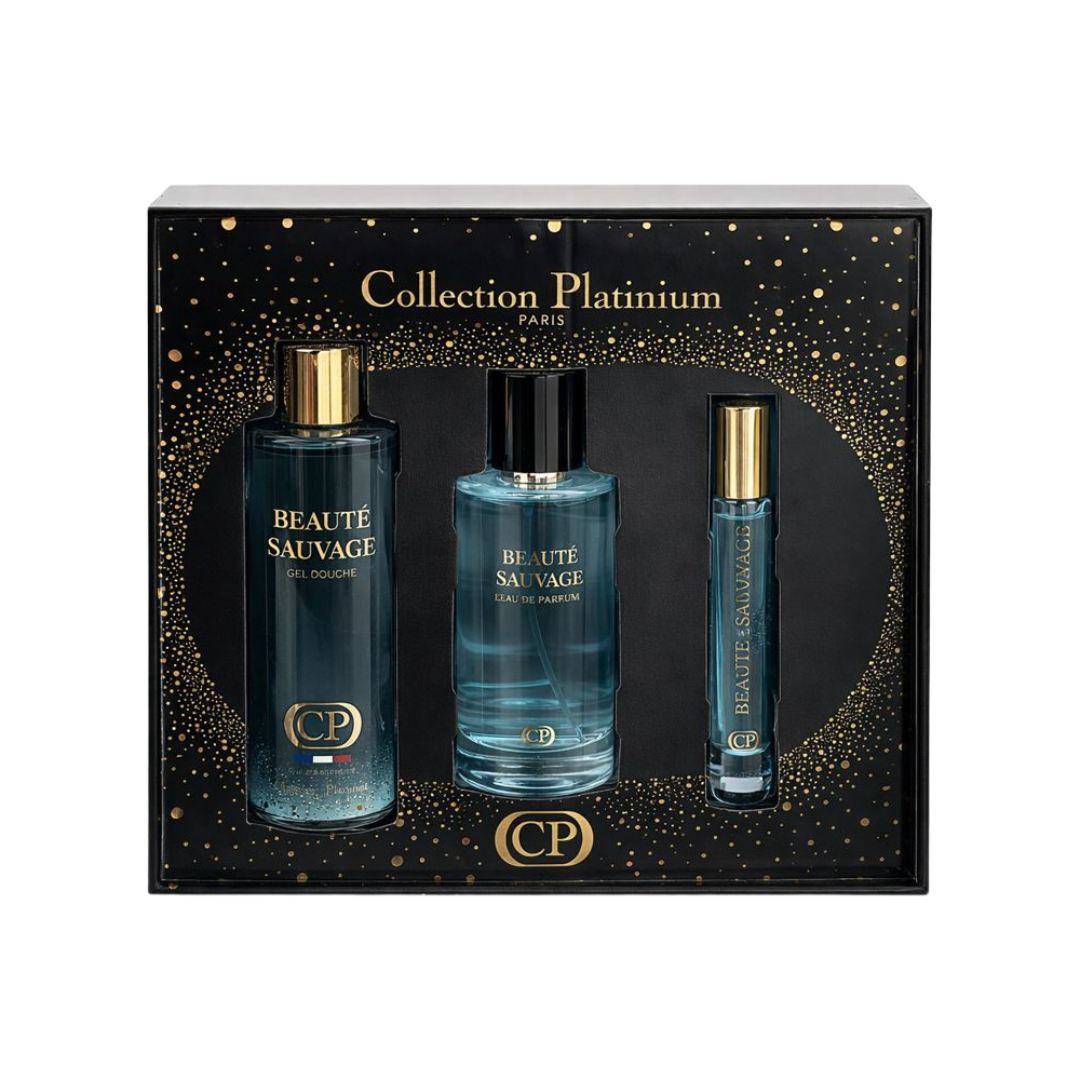 Coffret Parfum Beauté Sauvage – Collection Platinium (Paris) MJ BAZAR
