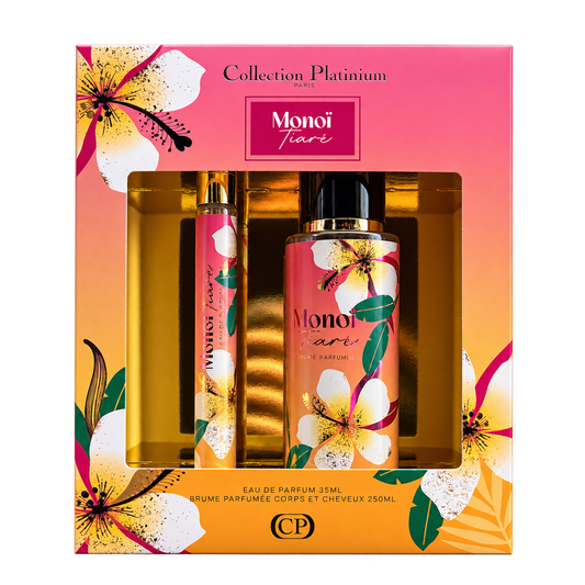 Coffret Monoï Tiaré (Eau de Parfum 35 ml + Brume Parfumée 250 ml) - Collection Platinium Paris Collection Platinium Paris