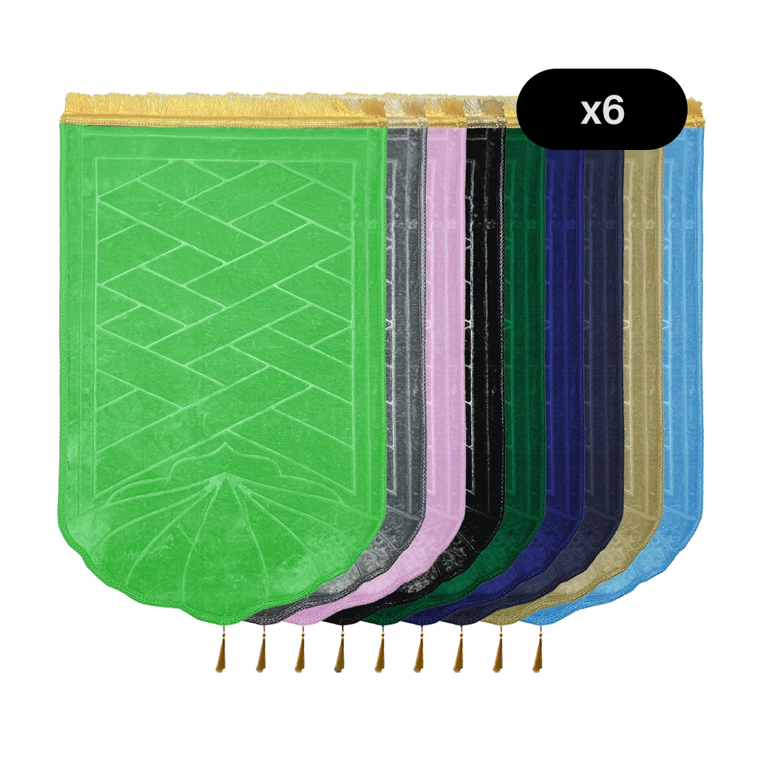 Lot de 6 Tapis de Prière - Geométriqiues Orientales - 70X110CM MJ BAZAR